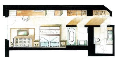 Le Petit Cervin Hotell Zermatt Eksteriør bilde A floor plan of a typical hotel room
