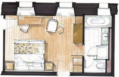 Le Petit Cervin Hotell Zermatt Eksteriør bilde A floorplan of a typical hotel room